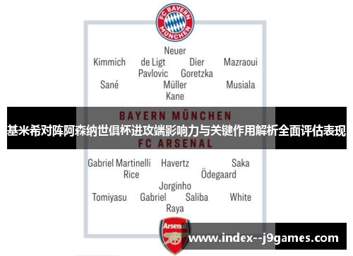 基米希对阵阿森纳世俱杯进攻端影响力与关键作用解析全面评估表现